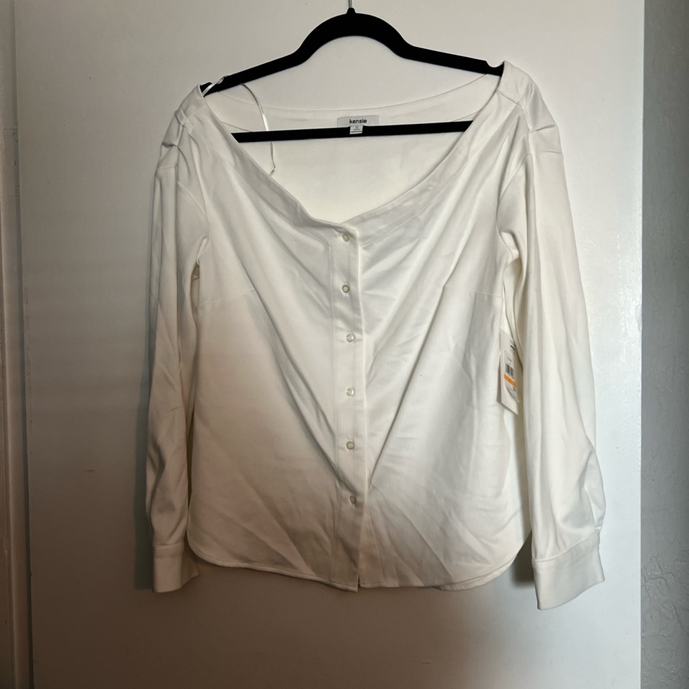 Kensie White Button Down Shirt